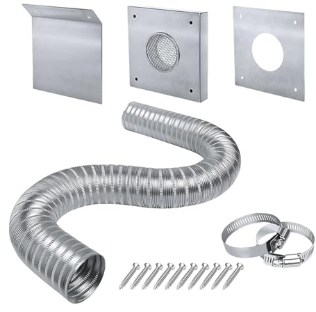Kit de tubo de estufa de pellets – Conjunto completo de entrada de aire frío, material resistente al calor, rendimiento optimizado de corrientes de aire | Solución de ventilación fiable para sistemas