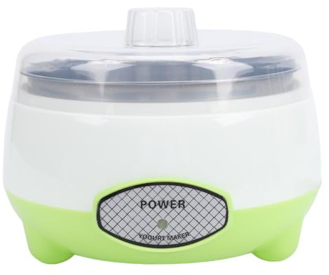 Fockety Yogurtiera, macchina per yogurt completamente automatica in plastica con controllo costante della temperatura, contenitore interno in acciaio inossidabile (Spina europea 220 V)