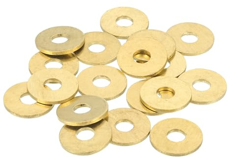 QUARKZMAN 28Pcs Rondelle Plate Laiton, Kit Rondelles Écrasables Cuivre M6, Alésage 6mm, OD 18mm, Épaisseur 1.5mm Pour Boulons Vis Réparation, Construction