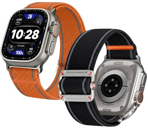Fullmosa Correa Nylon Para Apple Watch | Pulseras Para Ultra1/2/3 SE1/2/3 Series 11 10 9 8 7 6 5 4,Elástico Loop Deportivas Ajustables y Ventiladas