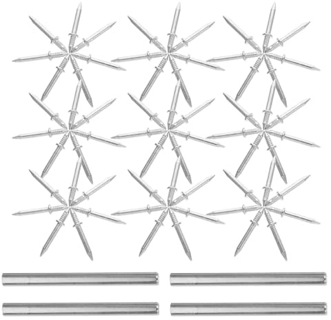MAGICLULU Clavos de Doble Punta sin Costuras para Zócalos 200 Piezas con 4 Mangas de Hierro para Fijación sin Perforar, Diseño Invisible para Paredes y Acabado Estético sin Marcas