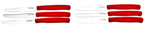 Kaimano KDN041506R Dinamik Coltelli Tavola, Acciaio Inossidabile, Rosso, 6 unità