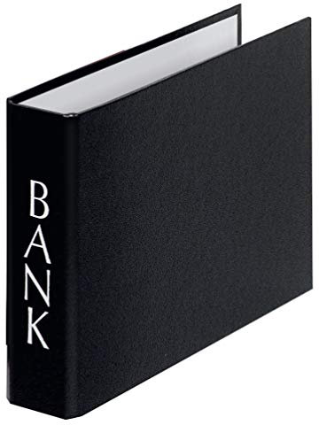 Original Falken Bankordner. Made in Germany. Für DIN A5 quer Ablage mit PP-Kunststoffbezug außen 2 Ring-Mechanik schwarz Kontoauszug-Ordner Ringordner Doppelordner Aktenordner Briefordner