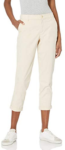 Amazon Essentials Pantalon Chino Court et Extensible, Taille Mi-Haute, Coupe Cintrée et Jambes Fuselées (Disponible en Grandes Tailles) Femme, Havane Clair, 42
