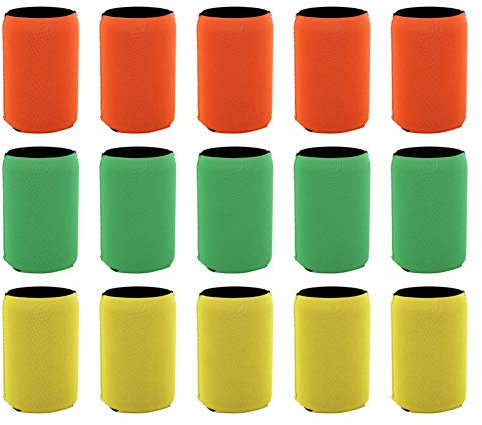 VGEBY 15 Piezas Pueden Cubrir, Mangas de Neopreno para latas de Cerveza, Funda para Botellas de Cerveza aislada para Fiestas de Entretenimiento al Aire Libre