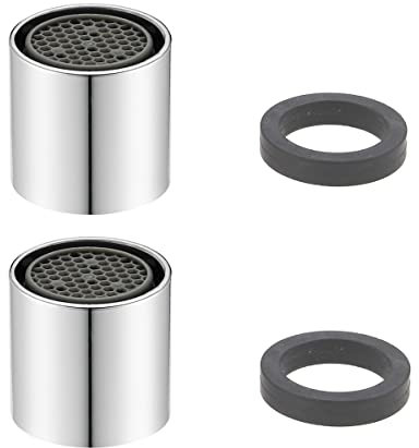 M16/M18/M20/M22 Strahlregler Mischdüse Luftsprudler, 2-teiliges Set Wasserhahn Bubbler, Mischpatrone Armaturensieb, Honeycomb verchromt(M20)