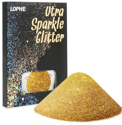 LOPHE Poudre de paillettes ultra fines pour le visage, le corps, les ongles, les ongles, les décorations cosmétiques, les loisirs créatifs, les gobelets, 100 g