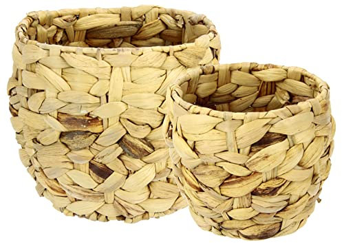 Flair Flower Set di 2 vasi in giacinto d'acqua, vaso per fiori, piante, vaso per piante, vaso decorativo intrecciato, vaso decorativo intrecciato, vaso da fiori artificiali