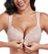 DotVol Reggiseno Donna Taglie Forti Reggiseno a Coppa Intera Senza Ferretto con Spalline Larghe Reggiseno in Pizzo Floreale Reggiseno a Coppa Morbida Beige 3C