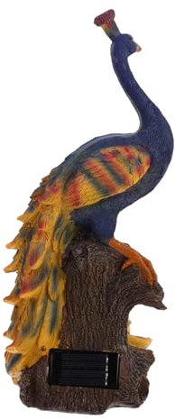 BESPORTBLE Resin Peacock Statue Solar Light Gartenfigur Für Außenbereich Detailreiche Dekoration Lebensechte Kunst Für Garten Und Landschaft
