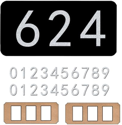 Hqvbvc Address Plaques for House Numbers,Adhesive Two Sets of Numbers (0-9), Door Number Signs for Mailbox,School,Home, Office,Apartment,Garden,Yard,Street(SLIVER)