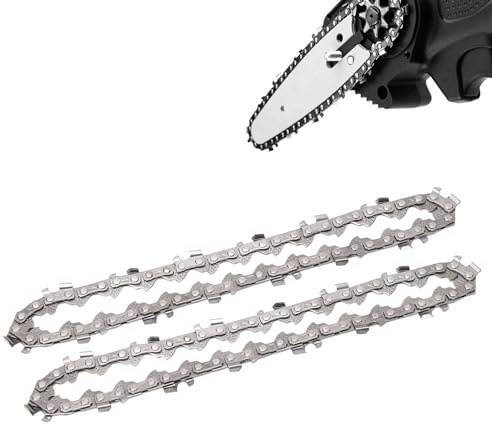Candeon 4 Pollici Catena per Motosega, 2 Pezzi Mini Motosega Catena Di Ricambio, 28 DL Catene per Sega Catena per tutti 4 Motosega Elettrica Senza Fili, Chainsaw Chain per Motosega Da Potatura