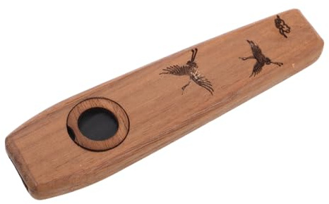 Klassisches Hölzernes Kazoo aus Massivholz, Leicht Spielbar | Braune Ausführung, für Soloauftritte und Begleitung von Ukulele, Gitarre Sowie Mundharmonika