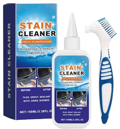 Household Stain Removing Gel 100ml,Mould Stain Cleaner Gel,Washing Machine Cleaner for Washing Grout,Tile,Refrigerator,Windows,Bathroom,Kitchen Sink Stain,Bathroom Tile Grout Renewer,Kitchen Cleaner