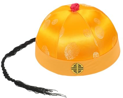 ORFOFE Kostymhatt Kinesisk Traditionell Hatt Forntida Kejsarhatt Retro Kinesisk Hatt Forntida Stil Kejsar Gul Polyester