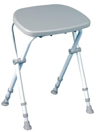 Homecraft Sherwood Folding Standard Stool, Height Adjustable Shower and Bath Stool, Shower Aid for Elderly, Disabled and Handicapped Individuals