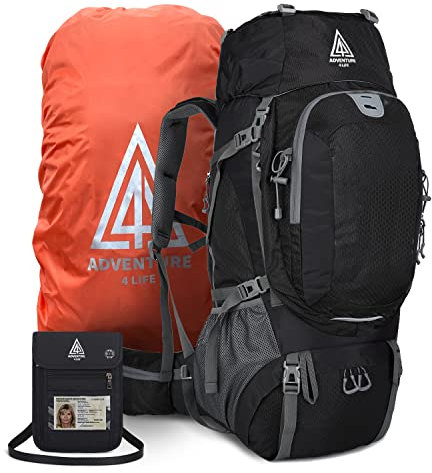 Adventure 4 Life® Trekkingrucksack: ultraleichter Frontlader - 60l Wanderrucksack - viel Stauraum für Backpacker - Damen+Herren