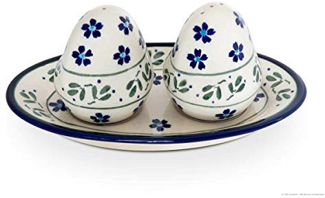 Bunzlauer Spargisale e spargipepe, H = 7,1/2,0 cm, Ø = 6,4/18,4 x 10,4 cm, decorazione 163a