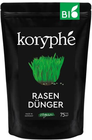 Koryphé Bio-Rasendünger 1,5 kg - biologischer, nachhaltiger & veganer Rasen-Dünger I Rasendünger-Bio umweltfreundlich I Für Streuwagen I Rasendünger Frühjahr, Sommer mit Langzeitwirkung