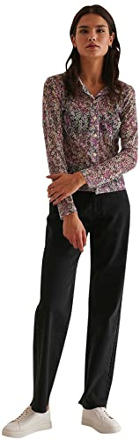 NA-KD Cárdigan de Malla para Mujer, Estampado Floral, XXL