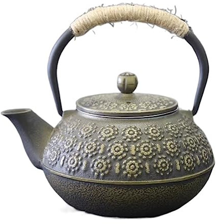 RUVOO Theiere Fonte Théière en Fonte Théière Japonaise Théière Japonaise en Fonte Théière 900ML/0.9L Bouilloire pour Bureau De Cuisine À Domicile Theiere Japonaise