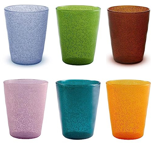Memento synth Set 6 verres à eau en PLASTIQUE résistant aux chocs 330 ml - Armonia