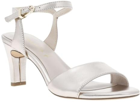 Tamaris Damen Sandalen mit Absatz Vegan Stilettoabsatz; LIGHT GOLD/metallic; 41