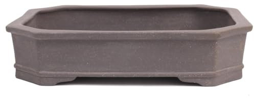 generisch Tokoname Bonsaischale von Koyo 33 x 26,5 x 7,7 cm grau unglasiert eckig 58074