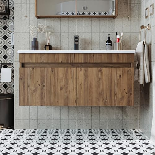 ROOMART • Set di mobili da bagno • Atria • 65 cm, 85 cm, 100 cm • Bianco • Lavabo con base (rovere, 100 cm)