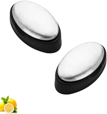 JNTMIKUN Edelstahlseife 2-teiliges Set Stahlseife aus Edelstahl mit Halter Stainless Steel Soap für Küche Bar Beseitigt Gerüche ÖKo Seife
