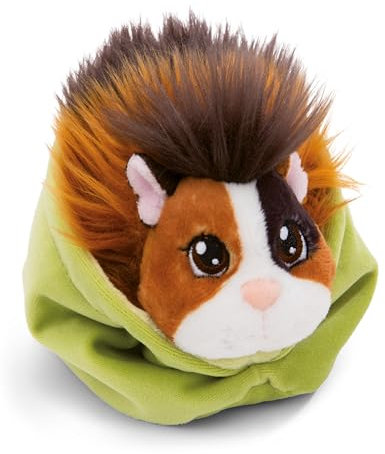 NICI Little Paws Meerschweinchen Kuscheltier 12cm Espresso-karamell im grünen Körbchen - Flauschiges Stofftier, Plüschtier zum Kuscheln, Spielen und Liebhaben - 61334