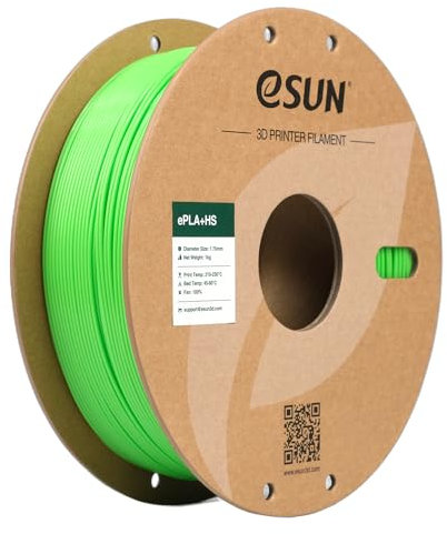 eSUN PLA+ Filament 1.75mm, PLA+HS Hochgeschwindigkeitsdruck 3D Drucker Filament Maßgenauigkeit +/- 0.03mm, 1KG Spule (2.2 LBS) Speedy PLA Plus Filament für High Speed Drucker,Zartesgrün