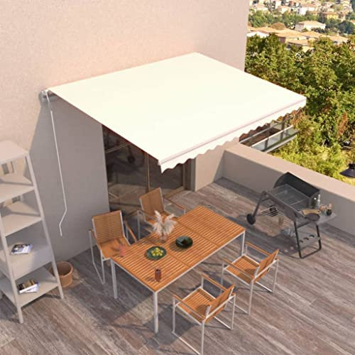 Tenda da Sole, Cappottina Da Esterno Tenda Da Esterno Tenda Da Sole Per Balcone Pergolato Da Giardino Adatto per Esterno Balconi Giardino Porta Esterna Retrattile Automatica 450x300 cm Crema