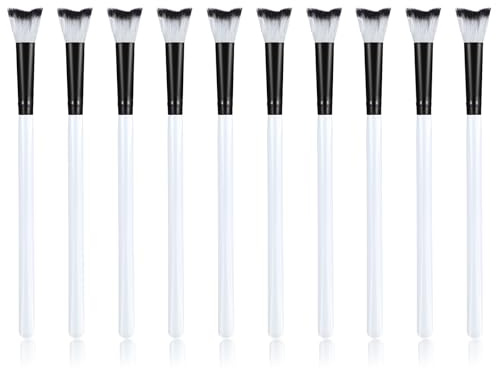 10Pcs Curved Fluffy Lash Brush, Makeup Removal Eyelash Brush, Eyelash Shampoo Cleaning Brushes, Professional Lash Brushes for Cleansing Home Salon Facial