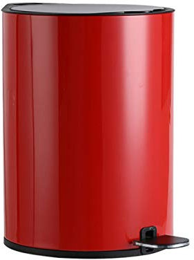 Cubo De Basura Creativo De Acero Inoxidable Con Forma De Cubo, Cubo De Basura Accionado Con El Pie Con Tapa, Cubo De Basura Simple Con Tapa Y Cierre, 10 Colores, Contenedor De Basura, Rojo, 8 L
