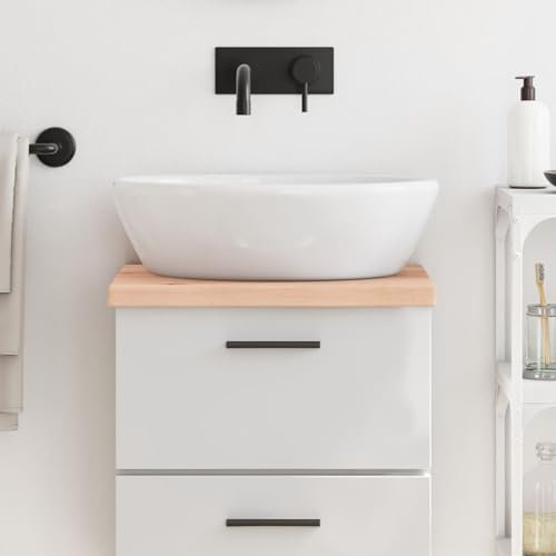 Fasba Waschtischplatte 40x40x(2-4) cm Massivholz Unbehandelt, Arbeitsplatte, Waschtischkonsole Tischplatte für Badezimmer, Holzplatte Platte