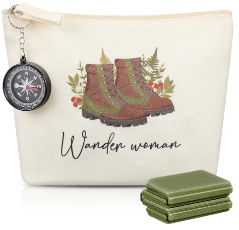 Namalu 4er Set Wandern Geschenke Enthalten Wasserdicht Wetterfest Sitzkissen Outdoor Faltbar Kompass Wundertüte Wander Woman Canvas Tasche Regenponcho Wanderzubehör für Damen(Grün,XPE Ultralight)
