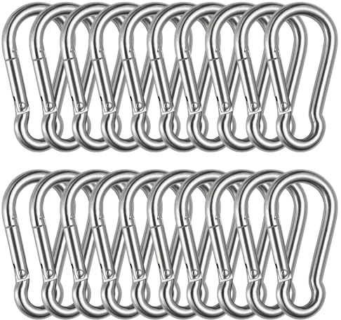 Petit Mousqueton,20 Pièces Mousquetons,Carabiner,Mousqueton Porte Clé pour Sac à Dos Laisse Chien Camping Randonnée Pêche
