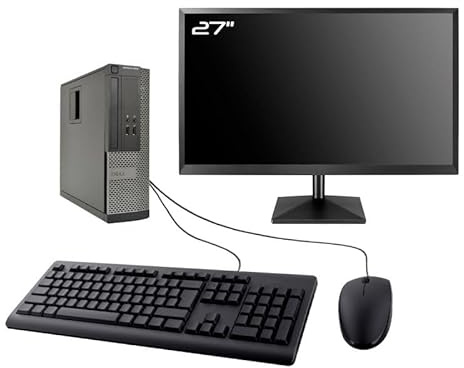PC Dell 3010 SFF Display 27 Intel I7-3770 RAM 8GB SSD 250GB HDMI WiFi W11 (ricondizionato)