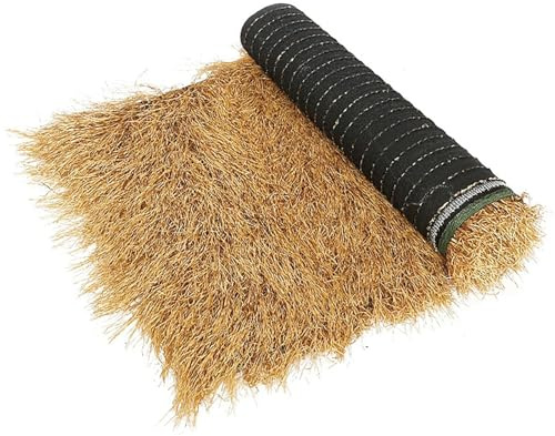 HAZEK Toit d'herbe De Chaume Synthétique,Rouleau De Paille Mexicaine Artificielle,Décoration De Toit De Chaume Ignifuge,Décoration De Fête Et De Bar Hawaïen,Terrasse De Clôture De (3.2x32.8ft(1x10m))
