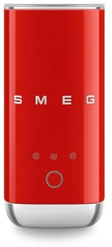 Smeg, Montalatte Elettrico MFF02RDEU, 3 Funzioni Bevanda, Frusta Removibile, Rivestimento Ceramico Antiaderente, 500 W, Rosso