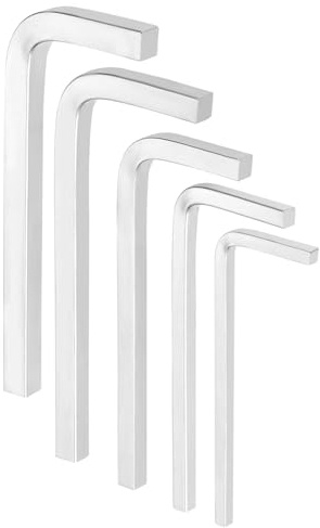 sourcing map 5Pcs L-Shaped Square Head Wrench 3/4/5/6/7mm Carbon Steel L-Key 4 Points Metric Bolt Wrenches Repairing Tool for Basic Home Repair DIY Project and General Applications