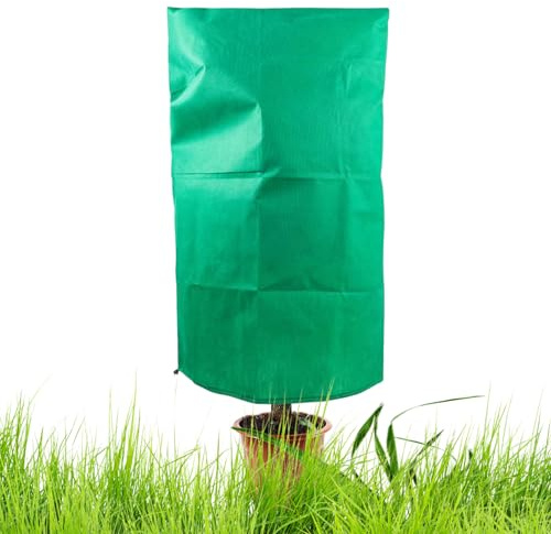 Mimoqk Housses de plantes pour l'hiver | Enveloppe avec cordon de serrage | Veste d'arbustes fruitiers par temps froid – Pour extérieur, cour, terrasse, pelouse, allée, paysage, jardinage, arbres