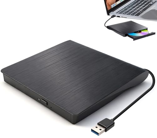 Veridius External CD DVD Drive for USB 3.0 Slim Portable CD DVD Drive Player Burner Writer Reader Rewriter Optical Disc for Laptop PC Desktop Mac IOS Macbook Pro Windows 11 10 8 7 / XP Vista Linux