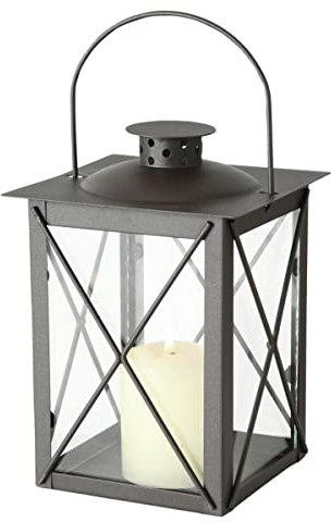 Boltze Laterne Farol (Windlicht ohne Kerzen, Dekoration für Wohnung / Haus, Indoor, Kerzenhalter, Höhe 20 cm, Farbe anthrazit) 3549400