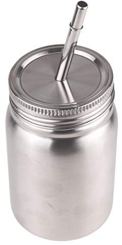 TiaoBug Isolierbecher Edelstahl Becher Trinkbecher mit Schraubverschluss Deckel und Strohhalmen Fassungsvermögen 700ml/500ml