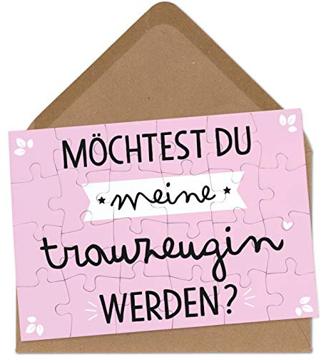 OWLBOOK Trauzeugin Fragen Puzzle mit Brief-Umschlag Geschenke Geschenkideen für Trauzeugin zur Hochzeit & Verlobung