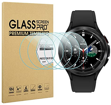 Diruite 5-Pack for Samsung Galaxy Watch 4 Classic 46mm Screen Protector Tempered Glass[2.5D 9H Hardness][Anti-Scratch][Optimized Version]