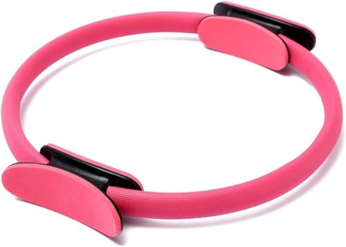 courti Anello per Pilates Manico Confortevole Anello Antiscivolo Resistente per l'allenamento Sportivo per Le Donne Cerchio di Resistenza cinetica Fitness Cerchio di Yoga(Rosa)