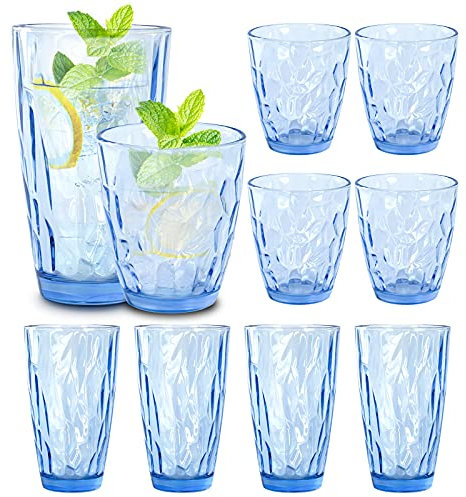 Highball Glass Tumbler Light Blue Set of 8